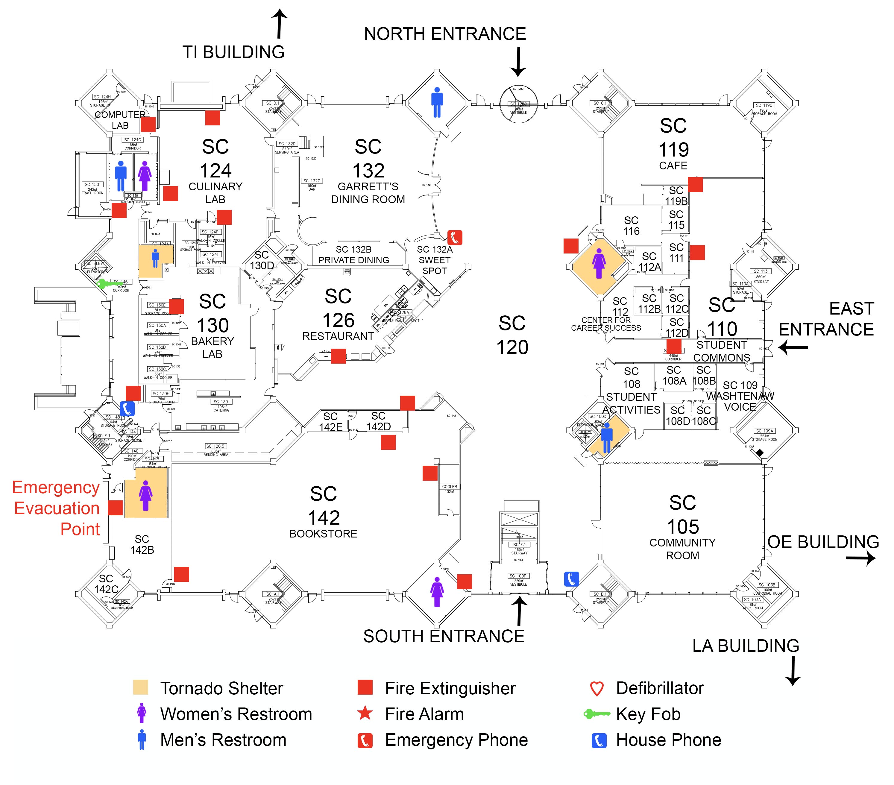 Student Center Building first floor map