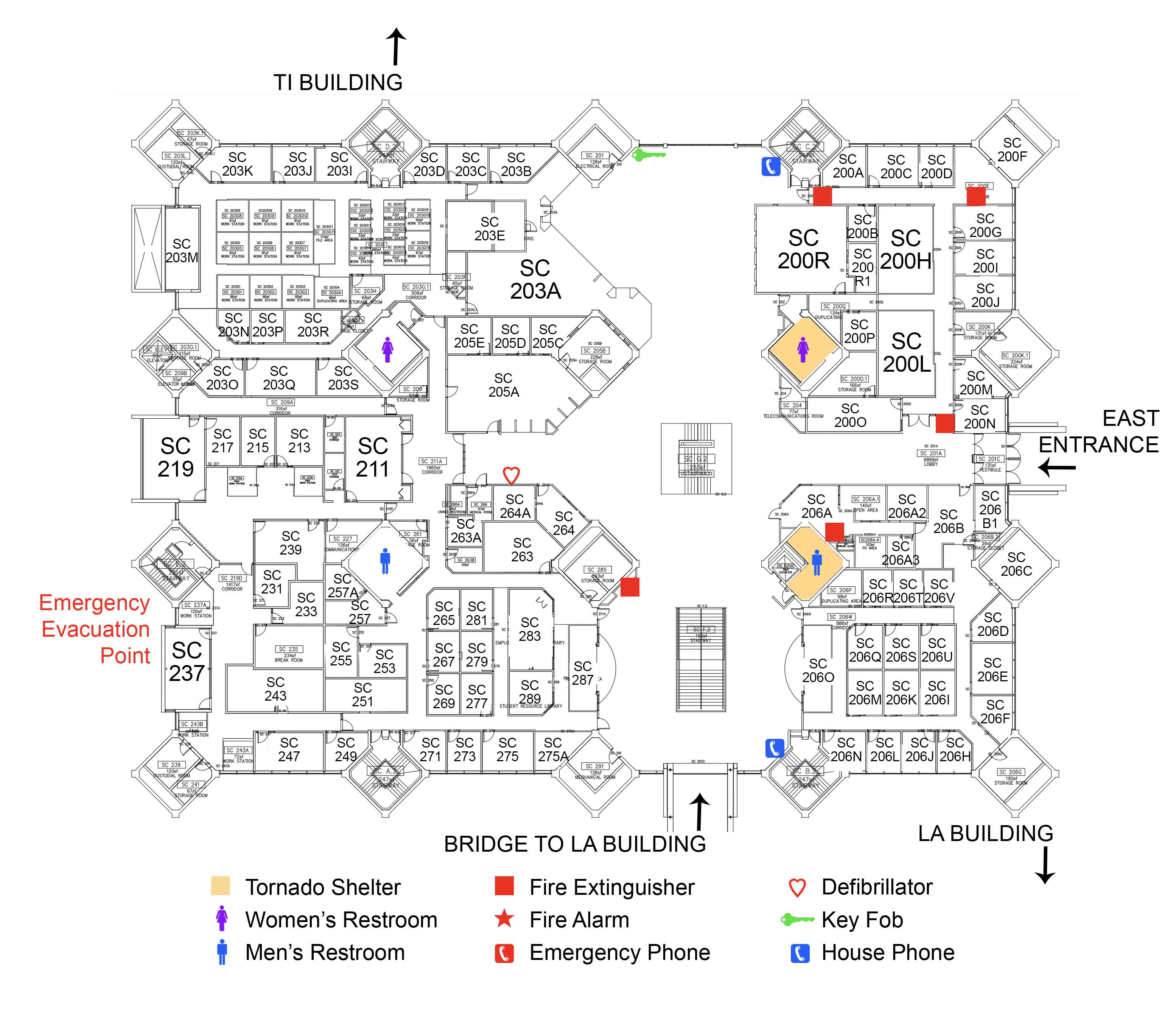 Student Center Building second floor map