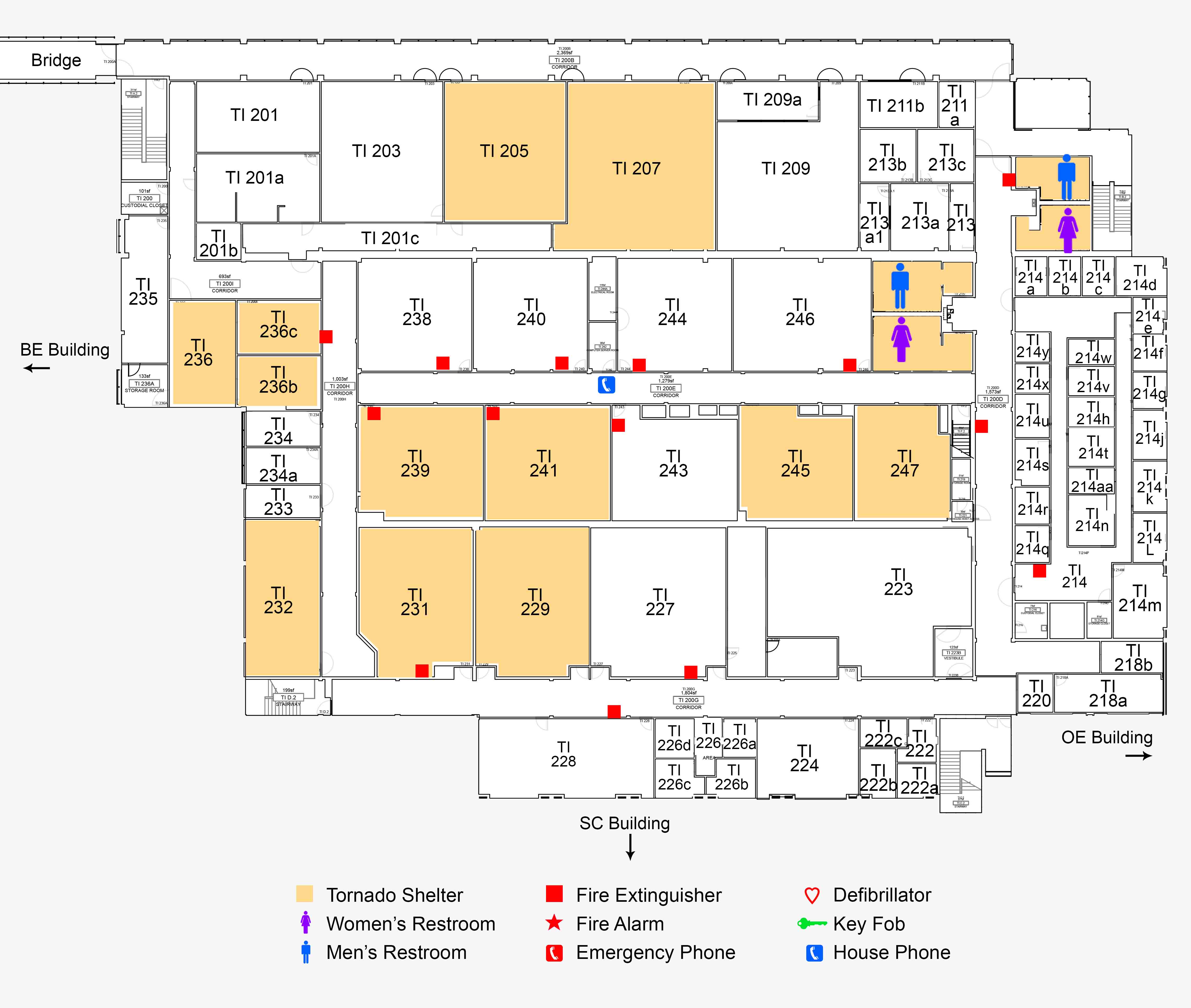 Technical and Industrial Building second floor map