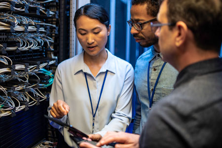 tech professionals talking