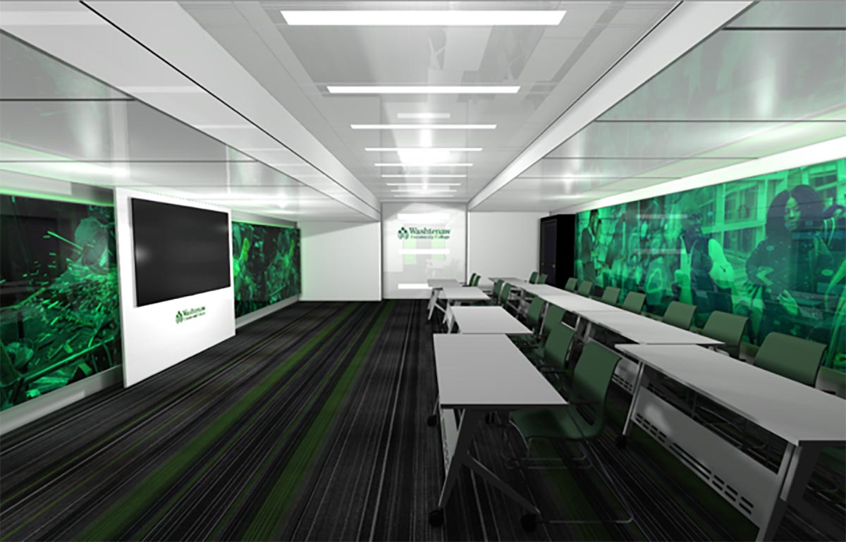 interior mobile classroom rendering