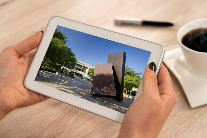 photo of campus on tablet photo of campus on tablet