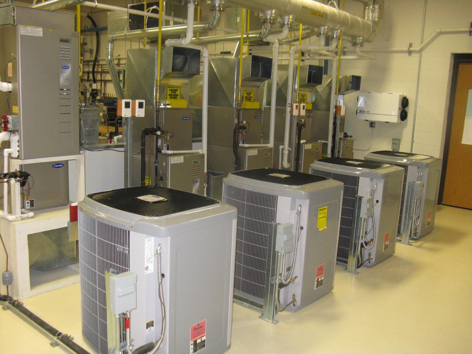 High efficiency A/C units in HVAC lab