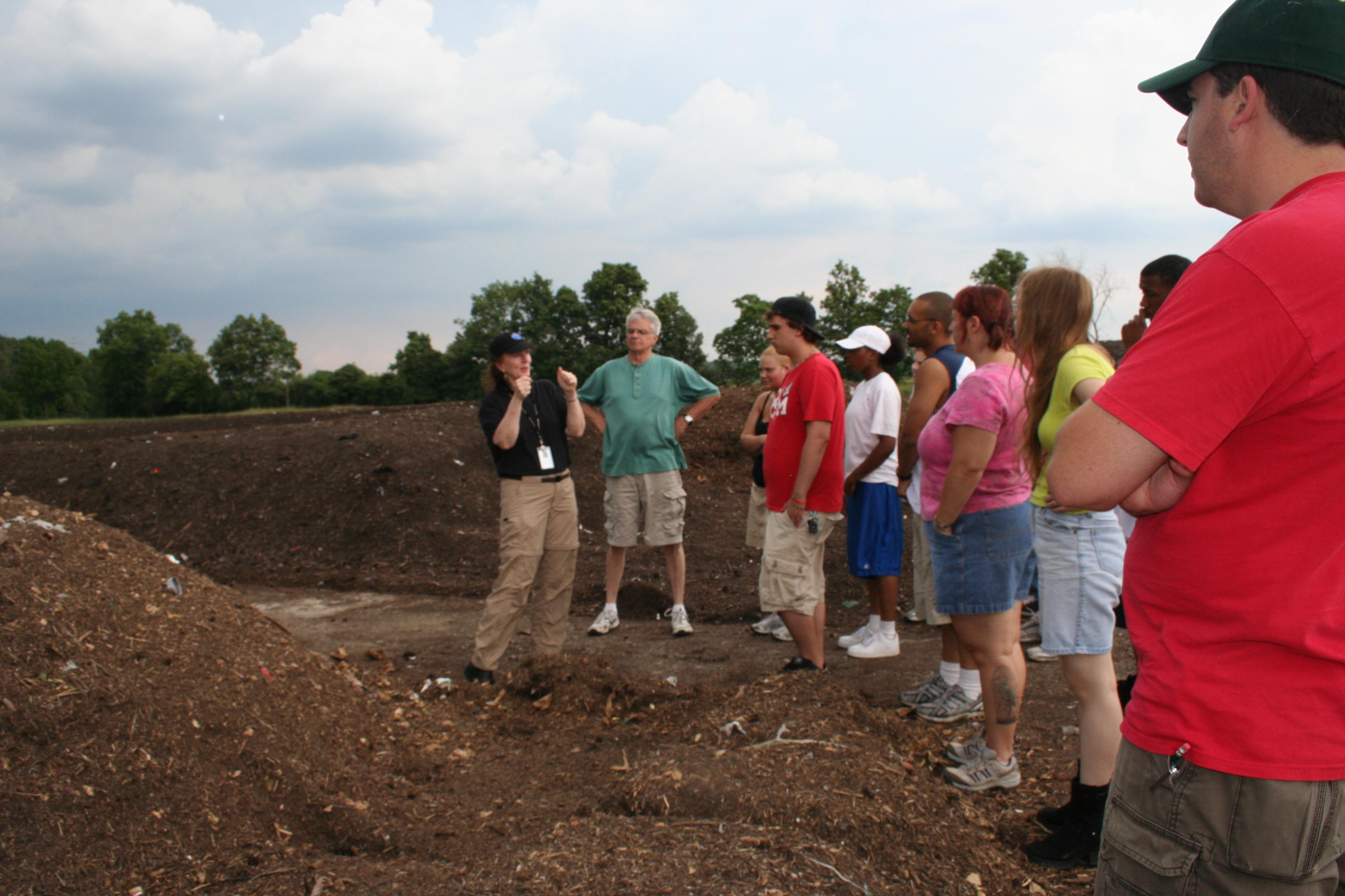 Students at MRF Compost Piles