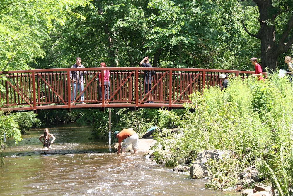 Environmental Science student collects macro invertebrates for study 