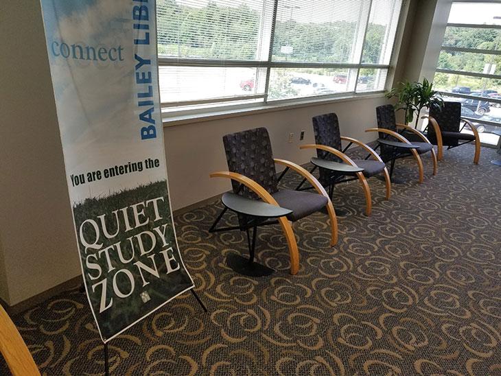 Library student spaces - chairs by the window