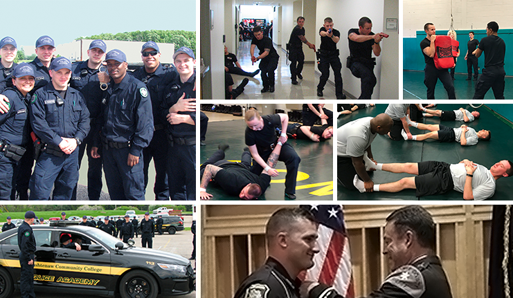 police academy photo collage
