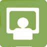 Icon of student in front of a screen: Blackboard for Students