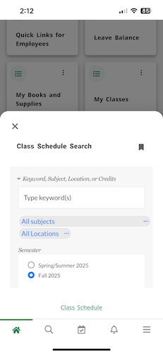 mobile view of app course view