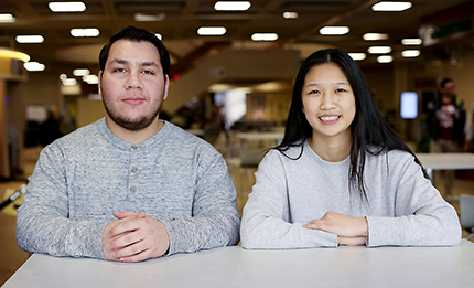 WCC students Ahmed Ghalib (left) and Jianing "Vivian" Wang are both semifinalists for the prestigious Cooke Undergraduate Transfer Scholarship.