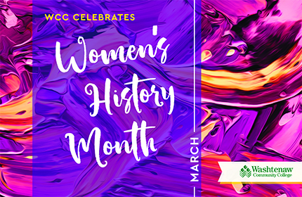 Women's History Month postcard graphic