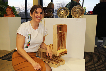 Therese Jarjoura won second place honors at the 2019 WCC Student Art Show for her sculpture