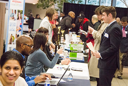 A scene from a previous Career and Internship Fair.