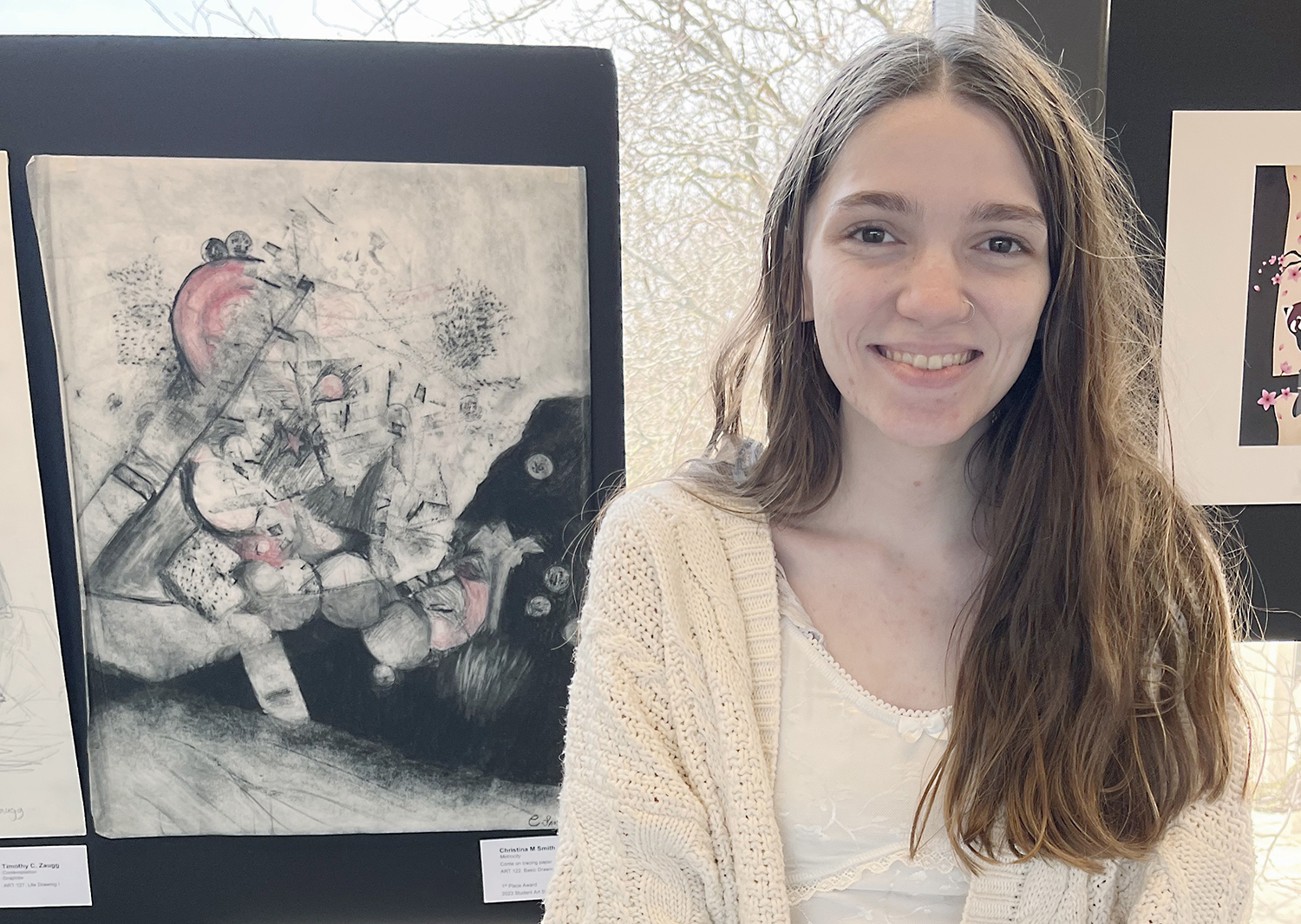 Christina Smith standing in front of "Metrocity"