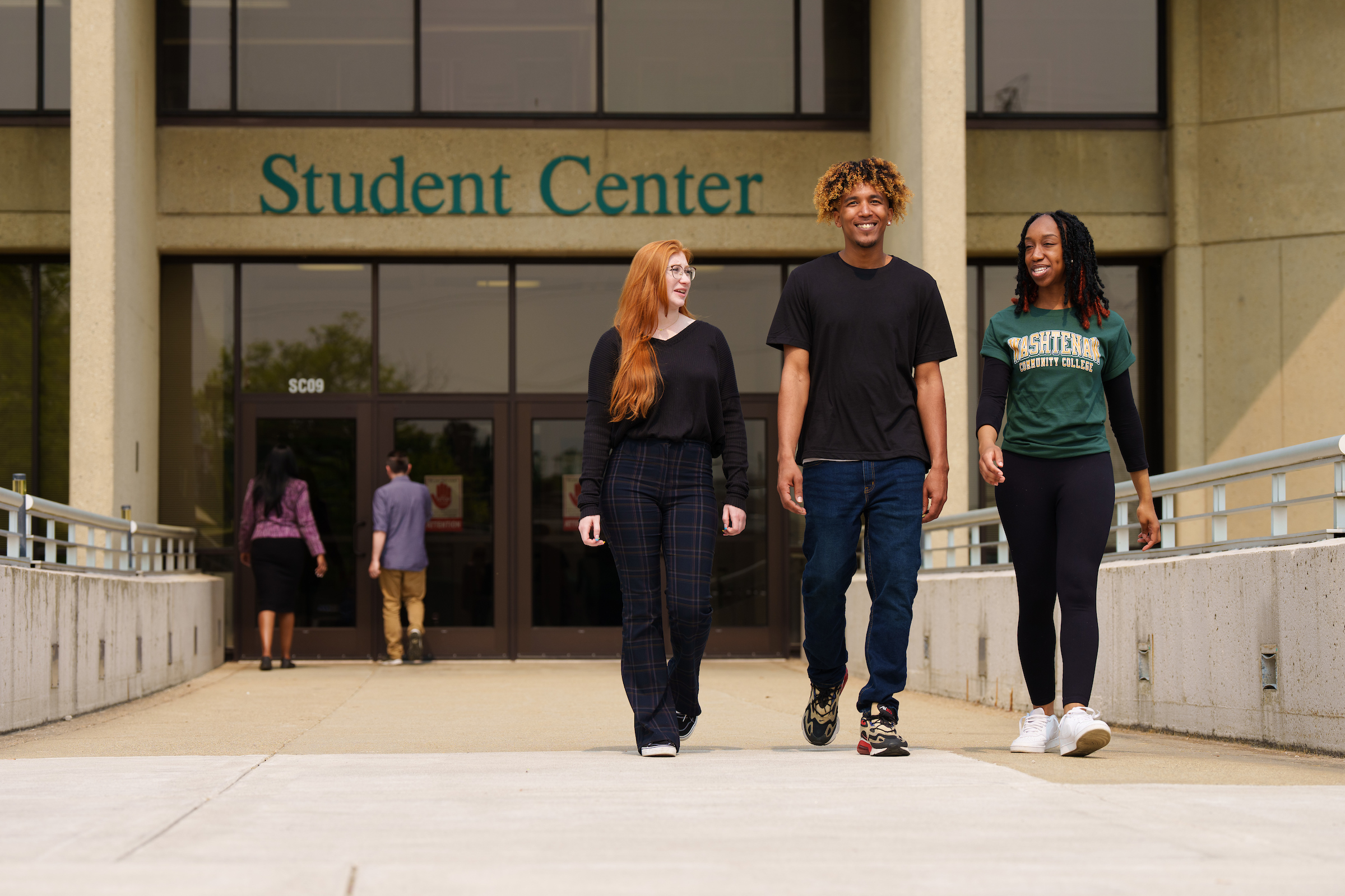 Students walking in front of Student Center