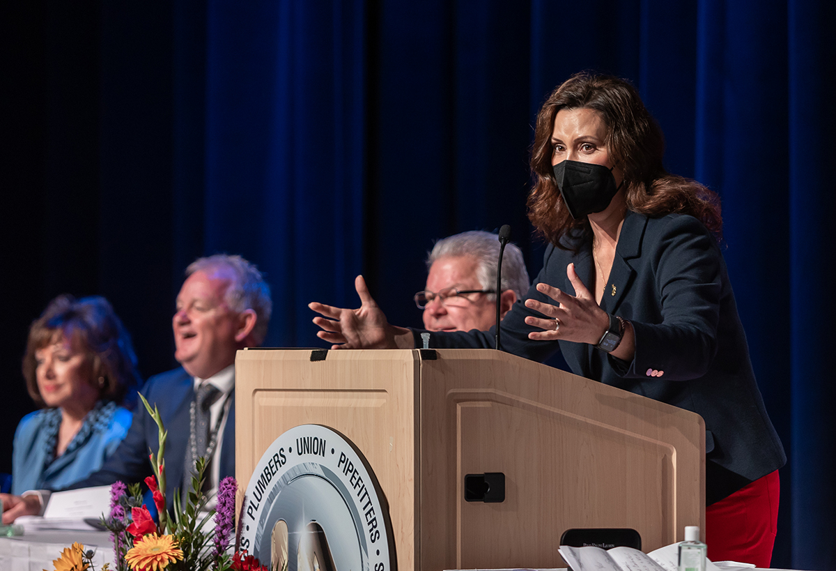 Governor Whitmer at podium