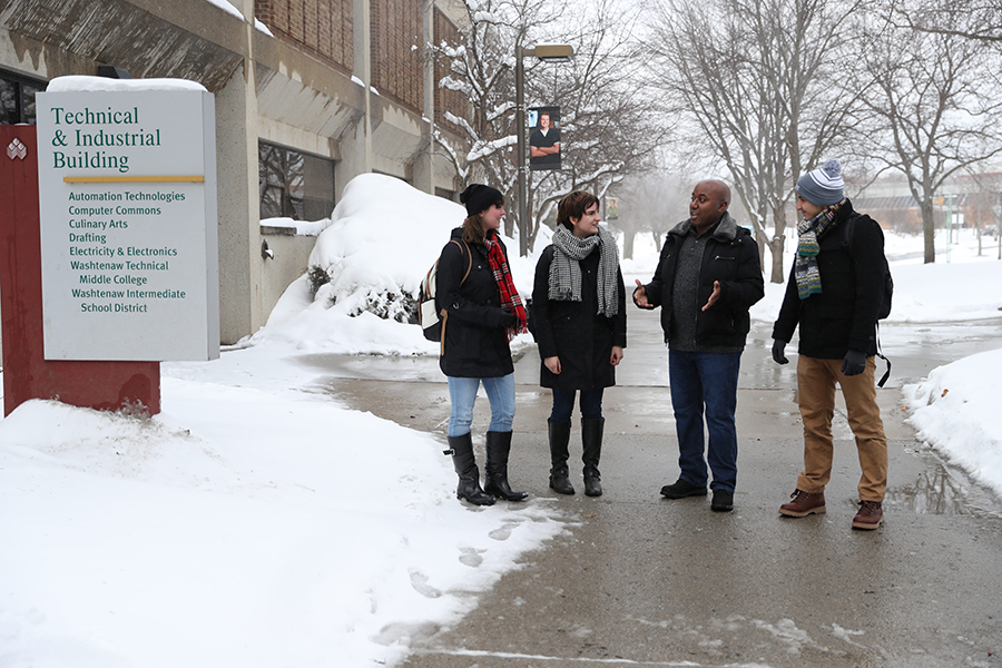 Winter scene on WCC campus