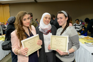 Yara Jawad Seif (left) and Sarah Seif (right) with their certificates.