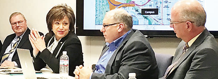 Washtenaw Community College President Dr. Rose B. Bellanca (left) presents to panelists at the recent Michigan Senate Committee on Economic Development and International Investment. Photo by Jason Morgan Washtenaw Community College President Dr. Rose B. Bellanca (left) presents to panelists at the recent Michigan Senate Committee on Economic Development and International Investment. Photo by Jason Morgan