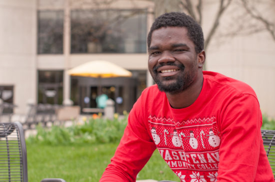 Paul Katokwe traveled from the Democratic Republic of the Congo to Washtenaw Community College in order to fulfill his dream of studying in the United States. (Photo by Jessica Bibbee)