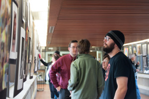 Students and visors check out displays at this year's Student Art Show. Photo by Jessica Bibbee.