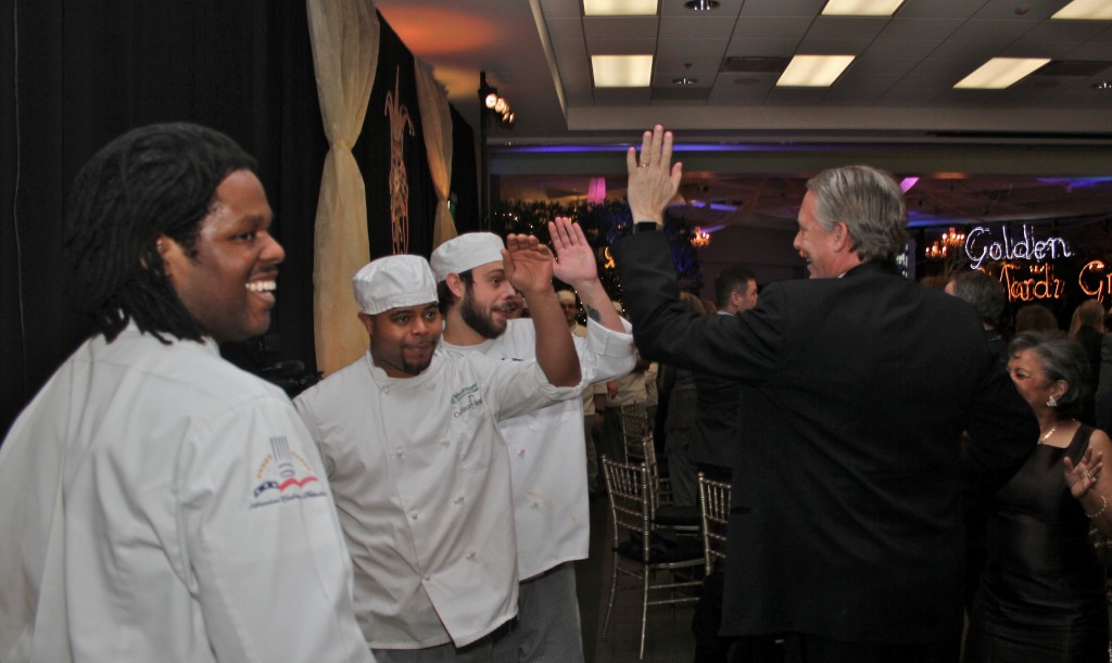 WCC culinary students received high-fives for a job well done. 