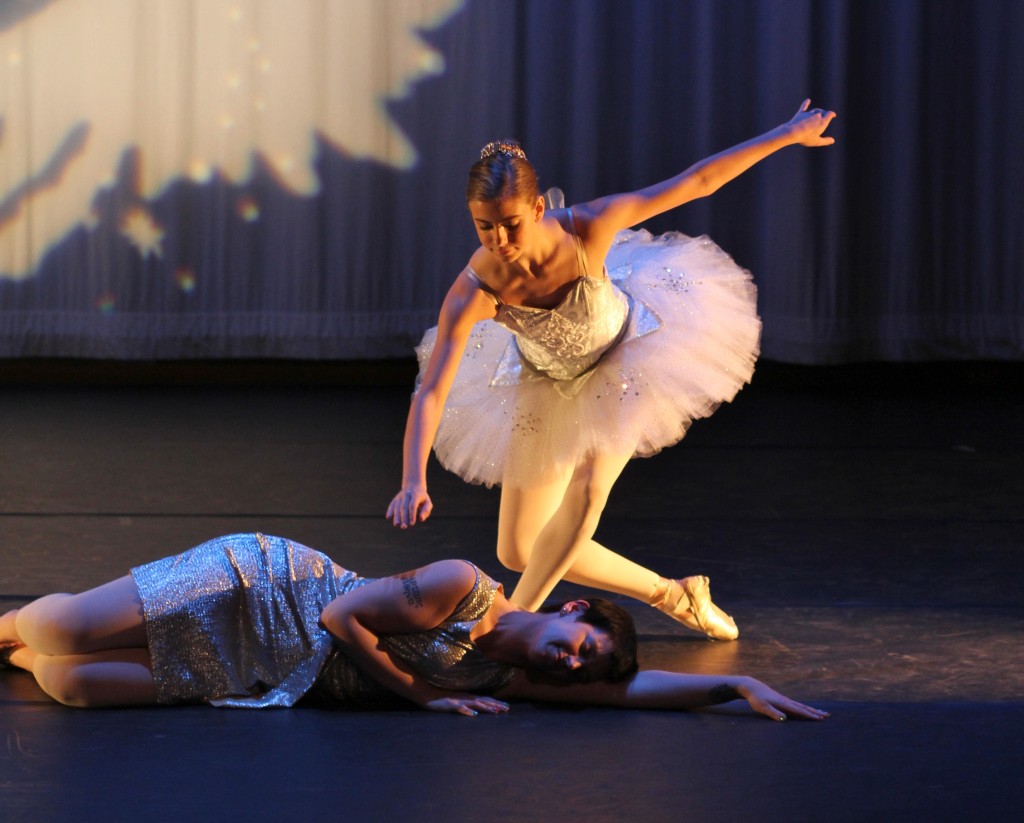 Choreographer and WCC alumna Christine Sampier as the mother and Chinese fortune cookie (left) and Phoebe Fink as the Snow Queen. Photo by Lynn Monson Choreographer and WCC alumna Christine Sampier as the mother and Chinese fortune cookie (left) and Phoebe Fink as the Snow Queen. Photo by Lynn Monson