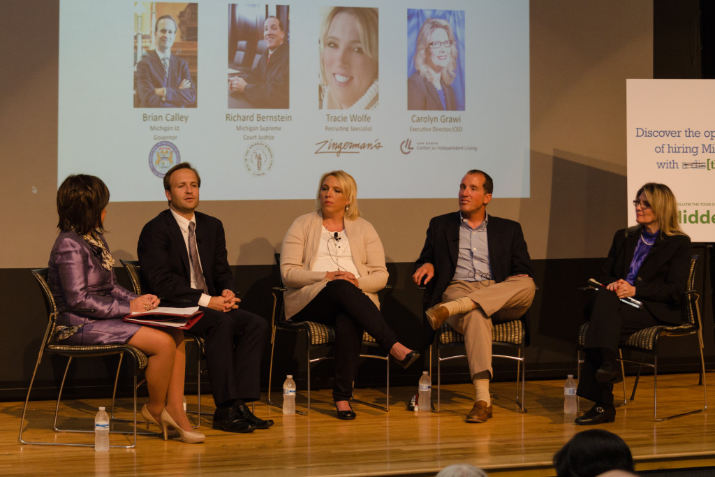 Photo By Kimberly A. Borecki-Troiano WCC President Dr. Rose B. Bellanca (far left) was the moderator of a panel that included (left to right) Lt. Gov. Brian Calley, Justice Richard Bernstein and Carlyn Grawi. Photo By Kimberly A. Borecki-Troiano WCC President Dr. Rose B. Bellanca (far left) was the moderator of a panel that included (left to right) Lt. Gov. Brian Calley, Justice Richard Bernstein and Carlyn Grawi.