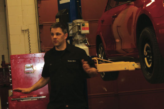 Allen Day, faculty member in the Automotive Services department presents fuel saving tips.