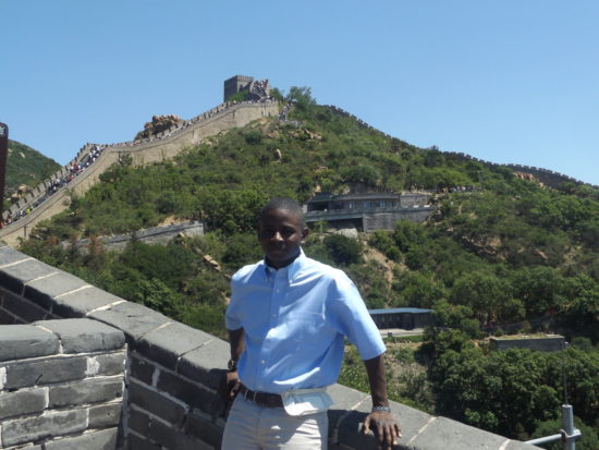 WCC student Davon Shackleford climbs the Great Wall of China during an International Scholar Laureate Program visit to the country. (Courtesy Photo)