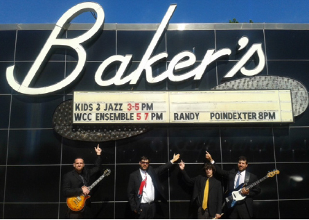 WCC Jazz Ensemble in front of Baker's