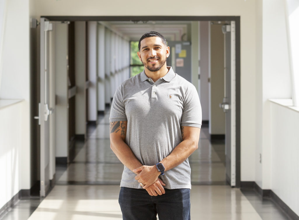 Carlos Vasquez began taking WCC classes and studying during the day while continuing to work as a full-time custodian on the midnight shift at Michigan Medicine’s University Hospital, catching a brief nap in his car before his morning classes.