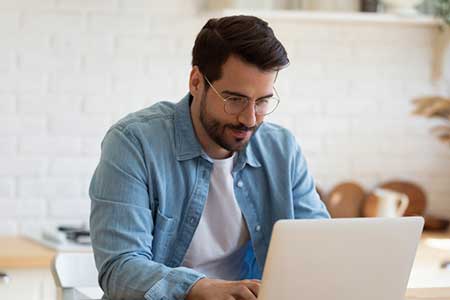 man working on a laptop