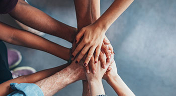 team hands